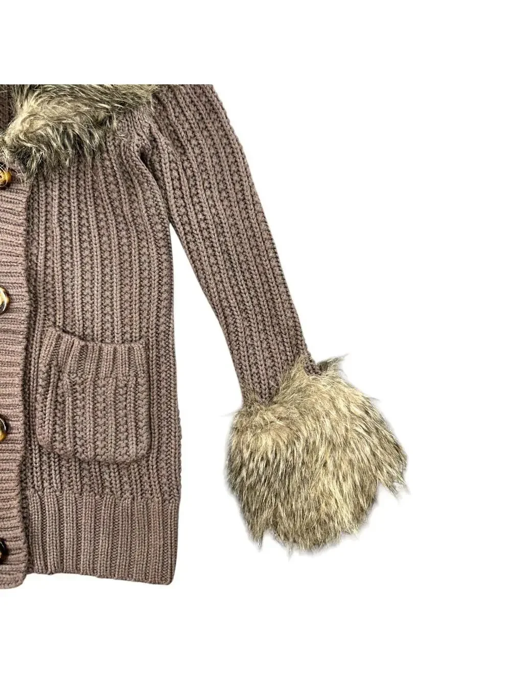 Gap Fuzzy Brown Cardigan‎ Jacket